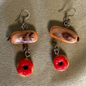 One of a kind handmade donut earrings!